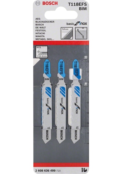 T 118 Efs Eko. Inox Paslanmaz Çelik Dekupaj Ucu 3'lü 2608636499