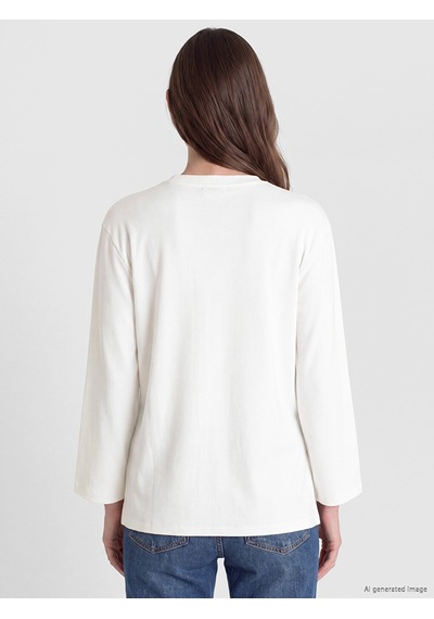 Lcw Modest Beyaz Oversize Kadın Sweatshirt Tunik