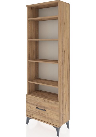 Arges Dolap 5 Raflı Tek Çekmeceli 60x30x182 Çam-çam Çam