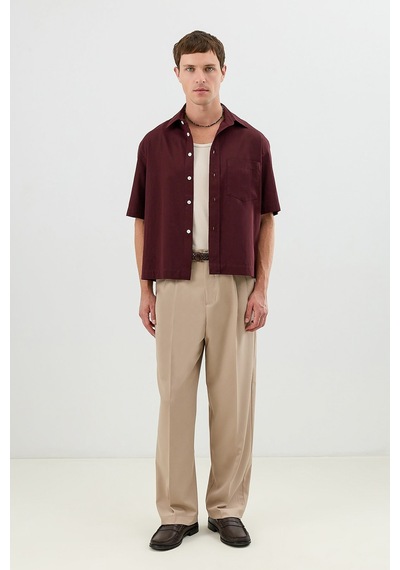 Antioch Boxy Fit Erkek Gömlek Bordo