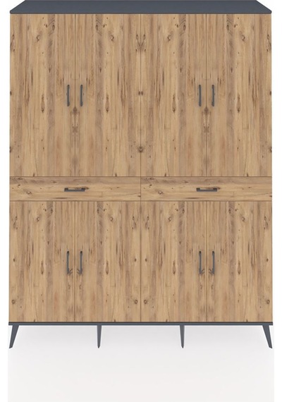 Hyperion Gardrop 10 Raflı 2 Çekmeceli 8 Kapaklı 176x44x221 Antrasit-çam Çam Hyperion Gardrop 10 Raflı 2 Çekmeceli 8 Kapaklı 176x44x221 Antrasit-çam Çam
