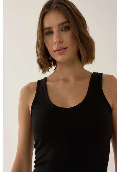 Hiccup Erin V Yaka Crop Top Siyah