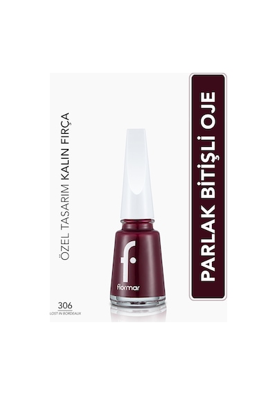 Flormar Nail Enamel Yüksek Pigmentli & Parlak Bitişli Oje Fne-306 Lost In Bordeaux