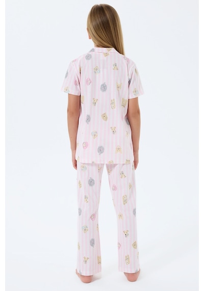 Rolypoly Kız Çocuk Pembe Gömlek Pijama Takım 5274-49705 Pembe