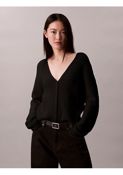 Calvin Klein Long Sleeve Button U, Ub1 Siyah Kadın Hırka