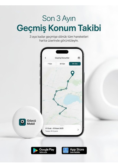 Gözcü Mobil Ios Android Uyumlu Airtag 10/30 Ay Batarya Ömrü Anlık Geçmişe Dönük Konum Gps Araç Motor Çocuk Akıllı Takip Cihazı Mini Diğer
