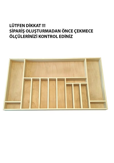 Kaşıklık 80x45 Cm. Mutfak Çekmece Düzenleyici Organizer Ahşap Kaşıklık