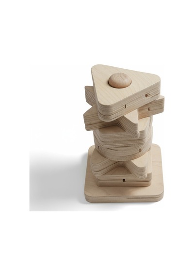 Ahşap Eğitici İkiz Geometrik Dikey Puzzle Model Yapboz
