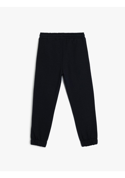 Koton Jogger Eşofman Altı Baskı Detaylı Beli Bağlamalı Cepli Şardonlu Lacivert 5wkb40088tk Lacivert