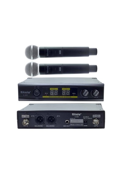 König K 402 Uhf Çift Kanal 2 El Mikrofon