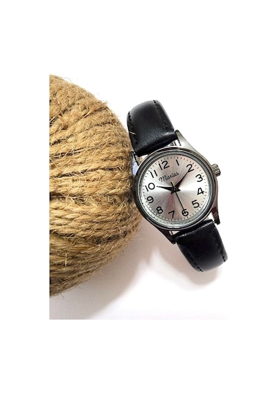 Retro Kadın Kol Saati, Vintage Tasarım, Klasik Tasarım, Siyah Kasa, Minimal Tasarım, Kayışlı Siyah Altın
