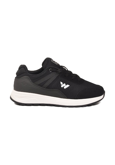 Walkway Siyah Beyaz Fileli Hafif Bağcıklı Unisex Spor Ayakkabı 7001 Omina G Siyah - Beyaz