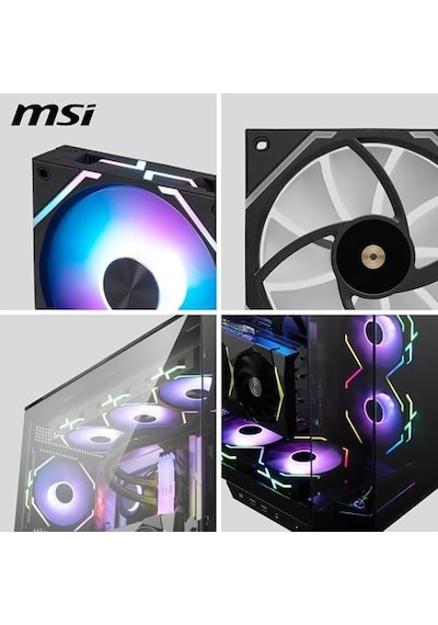 Msı Mpg Ez120 Argb Manyetik Daisy-chain 120mm Argb Kasa Fanı, Siyah, Patentli Manyetik Bağlantı Bloğu