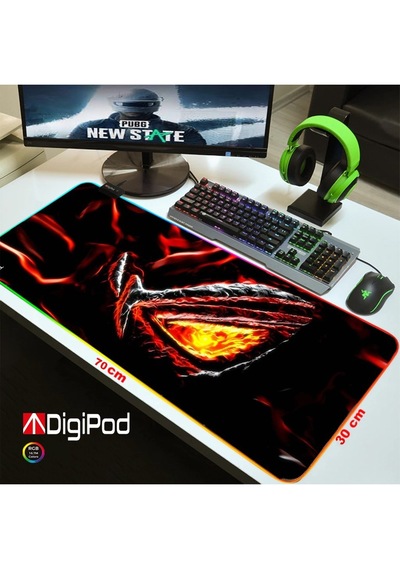 Digipod Gaming Oyuncu Mousepad Rgb Gaming Oyuncu Pad Kaymaz Taban 70 X 30 4mm Kalınlık 70cm X 30cm