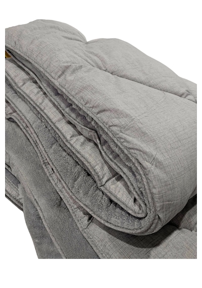 Battal Boy Yorgan, Renkli, Wellsoft, Peluş Yumuşak, Gri