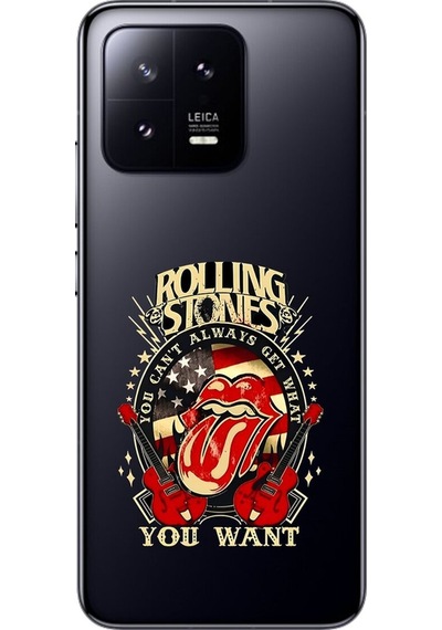 Xiaomi Mi 13 Uyumlu Şeffaf Kılıf Rolling Stones Tasarımlı