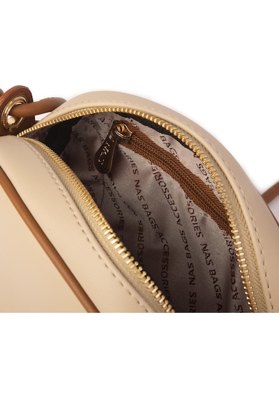 Nas Bag Kadın Mini Çapraz Çanta Kum Taba Luna 21x16x8 Cm Taba