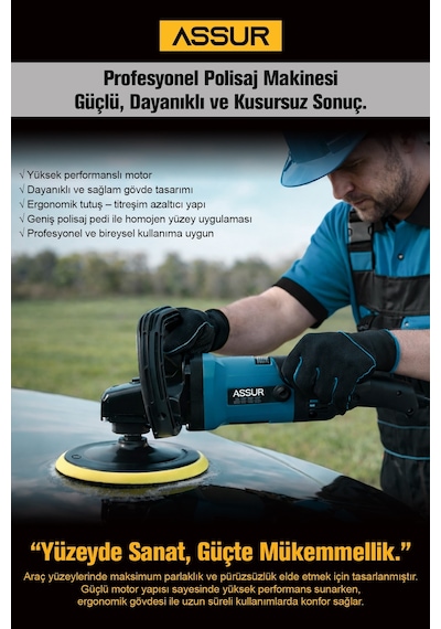 Assur ASR405-02-07 180 MM Pasta Cila Polisaj Zımpara Mavi Assur ASR405-02-07 180 MM Pasta Cila Polisaj Zımpara Mavi