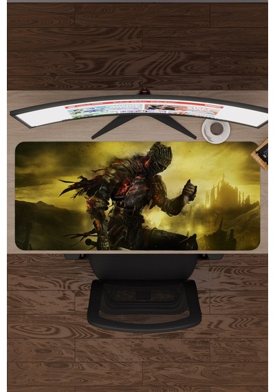 Dark Souls Kaymaz Dikişli Kauçuk Oyuncu Mousepad V3 - 90x40 Xxl Gaming Mouse Pad Fare Altlığı