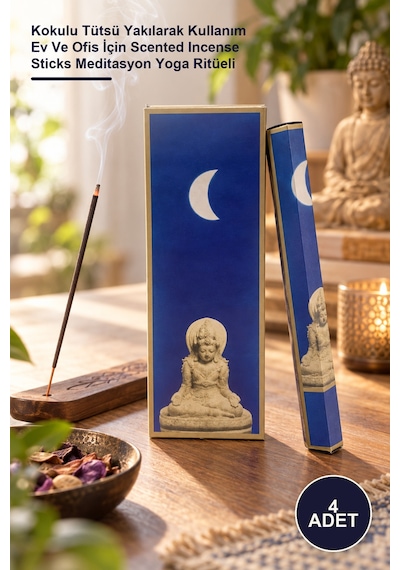 4 Adet Precious Moon Aromalı Çubuk Tütsü Kokulu Tütsü Yakılarak Kullanım Ev Ve Ofis İçin Scented Incense Sticks Meditasyon Yoga Ritüeli