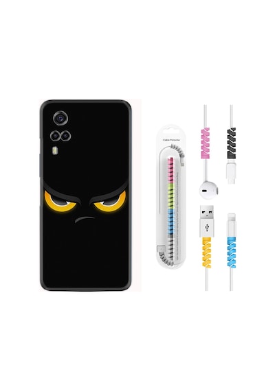 Vivo Y53S Kılıf Kablo Koruyuculu Black Eyes 1644