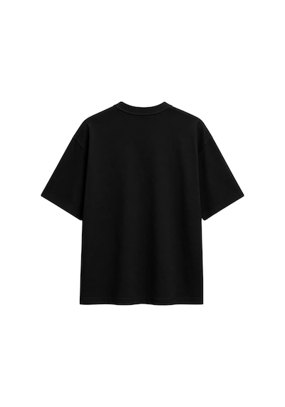 Zaee Cheetah Baskılı Oversize Tişört Siyah