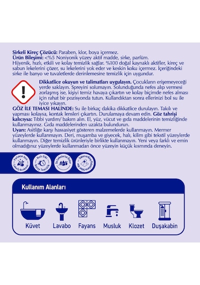 Ferfresh Banyo Kireç Çözücü Temizlik Sirkesi 3 x 450 ML