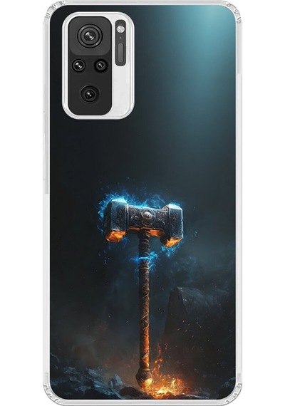 Xiaomi Redmi Note 10 Uyumlu Şeffaf Kılıf Çekiç Tasarımlı