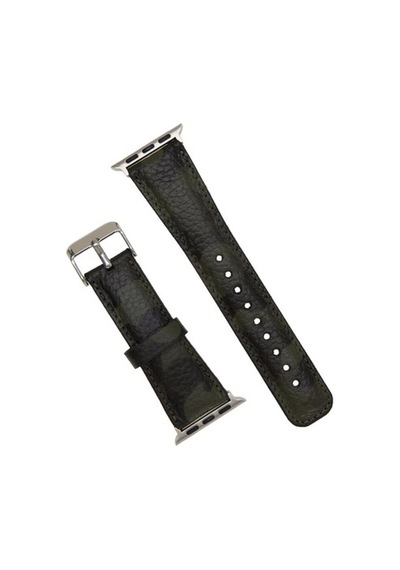 Bouletta Apple Watch Uyumlu Deri Kordon 42-44-45Mm Kamuflaj Yeşil