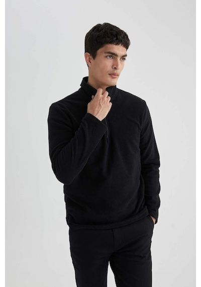Defacto Regular Fıt Yarım Fermuarlı Sweatshirt B7846axnsbk81 Siyah-bk81