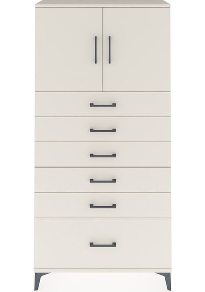 Arges Dolap 2 Raflı 6 Çekmeceli 2 Kapaklı 88x30x182 Aytaşı-ay... Aytaşı