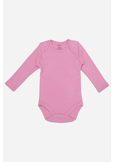 Arma Yıldız %100 Organik Pamuklu Pembe Uzun Kollu Bebek Body 5'li Paket Pembe