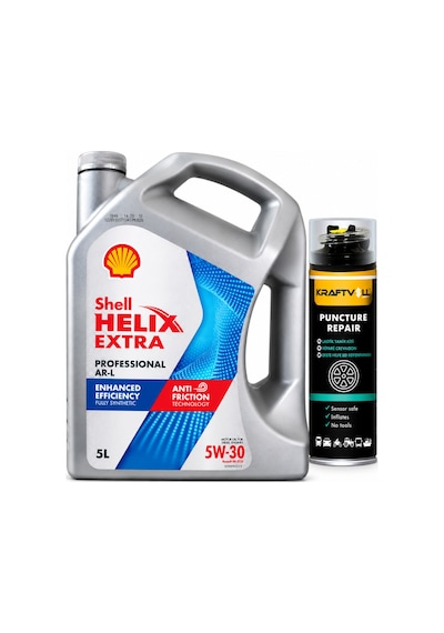 Shell Helix Extra Pro Arl 5w-30 3 5 Litre + Lastik Tamir Kiti 400 ML