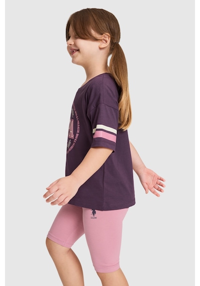 U.S. Polo Assn. Kız Çocuk Mor Pijama Takım 50326610-vr038
