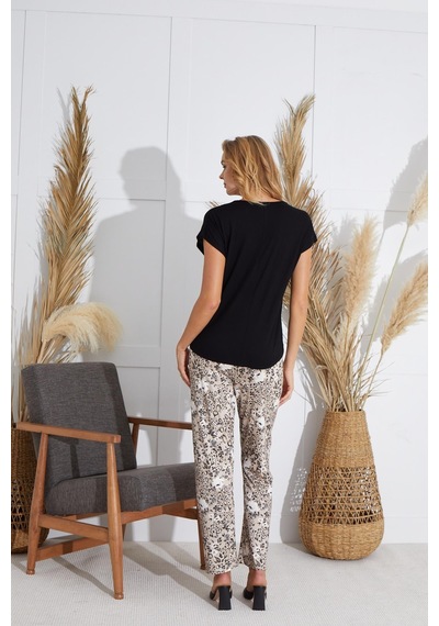 Sevim Kadın Kısa Kol Siyah Pijama Takım C7t9n551 001