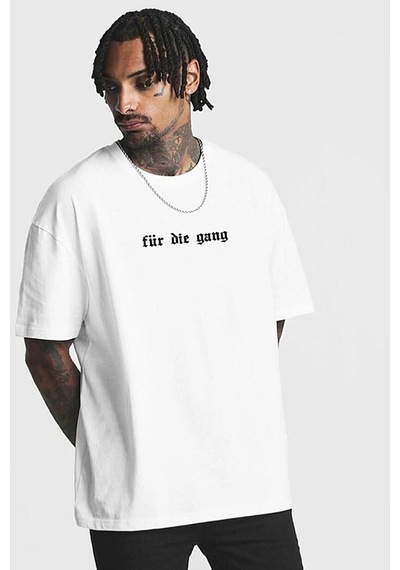 Startmore Unisex Örme Für Die Gang Basklı Siyah Beyaz
