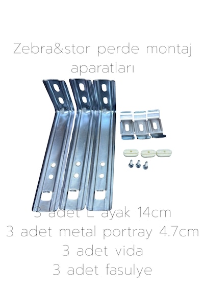 Zebra&stor Perde Duvar Montaj Aparatları 4.7cm Açık Gri - Antrasit