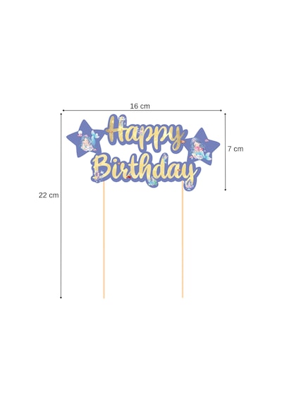 Deniz Kızı Temalı Happy Birthday Kaligrafi Pasta Üstü Süs Tüm Yaşlar