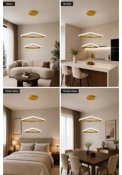 Uven 2'li Led Sarkıt Avize Beyaz Işık Eskitme