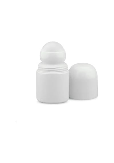 50 Ml Boş Roll-on Şişesi - Pet Plastik + Akrilik Bilyeli Koltuk Altı Deodorant 100 Adet Şeffaf