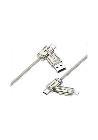Go Des Gd-uc832 4in1 Pd Çoklu Usb-a + Type-c To Type-c + Lightning Şarj Ve Data Kablosu Gri