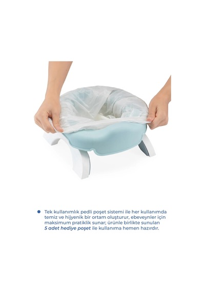 Babyjem Portatif Lazımlık + 5 Poşet 591 Yeni Soft Mavi