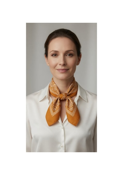 Mollycrush Unisex Turuncu Şal Desenli Bandana Günlük Saç Aksesuarı, Boyunluk Ve Outdoor Fular Turuncu
