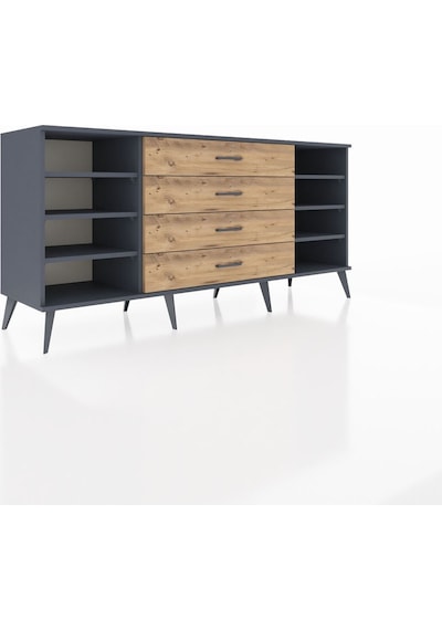 Hyperion Konsol 6 Raflı 4 Çekmeceli 176x44x83 Antrasit-antrasit/çam Antrasit/çam Hyperion Konsol 6 Raflı 4 Çekmeceli 176x44x83 Antrasit-antrasit/çam Antrasit/çam