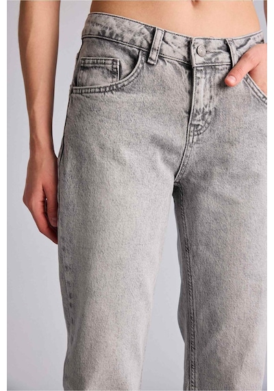 Defacto Bootcut Düşük Bel Uzun Jean Yıkamalı Pantolon H0137ax26spnm55 Gri-nm55