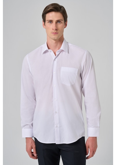 Morven Erkek Beyaz Basic Regular Fit Sert Yaka Cepli Gömlek 26mc004019600 Beyaz
