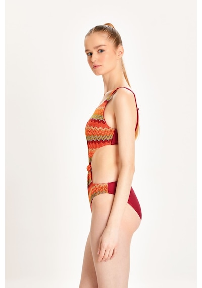 Too Salty Swimwear Kadın Bordo Dantelli Halter Yaka Mayokini 24s130st Bordo