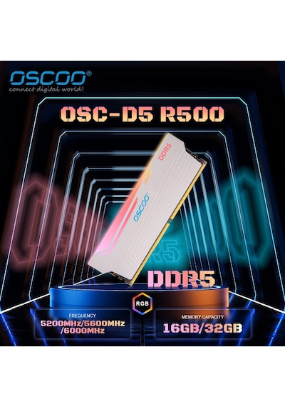 Oscoo White Radiantx R500 RGB 32GB (2X16) 6000MHZ CL46 DDR5 Ram