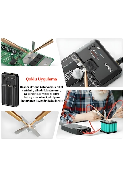 Awithz Mc1 4000mah Dahili Bataryalı Hassas Pil Punta Kaynak Makinesi İphone/silindirik Batarya Onarımı İçin