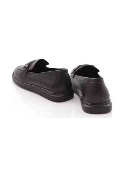 Dgn 981g Kadin G Metal Tokali Loafer Ayakkabi Siyah Napa